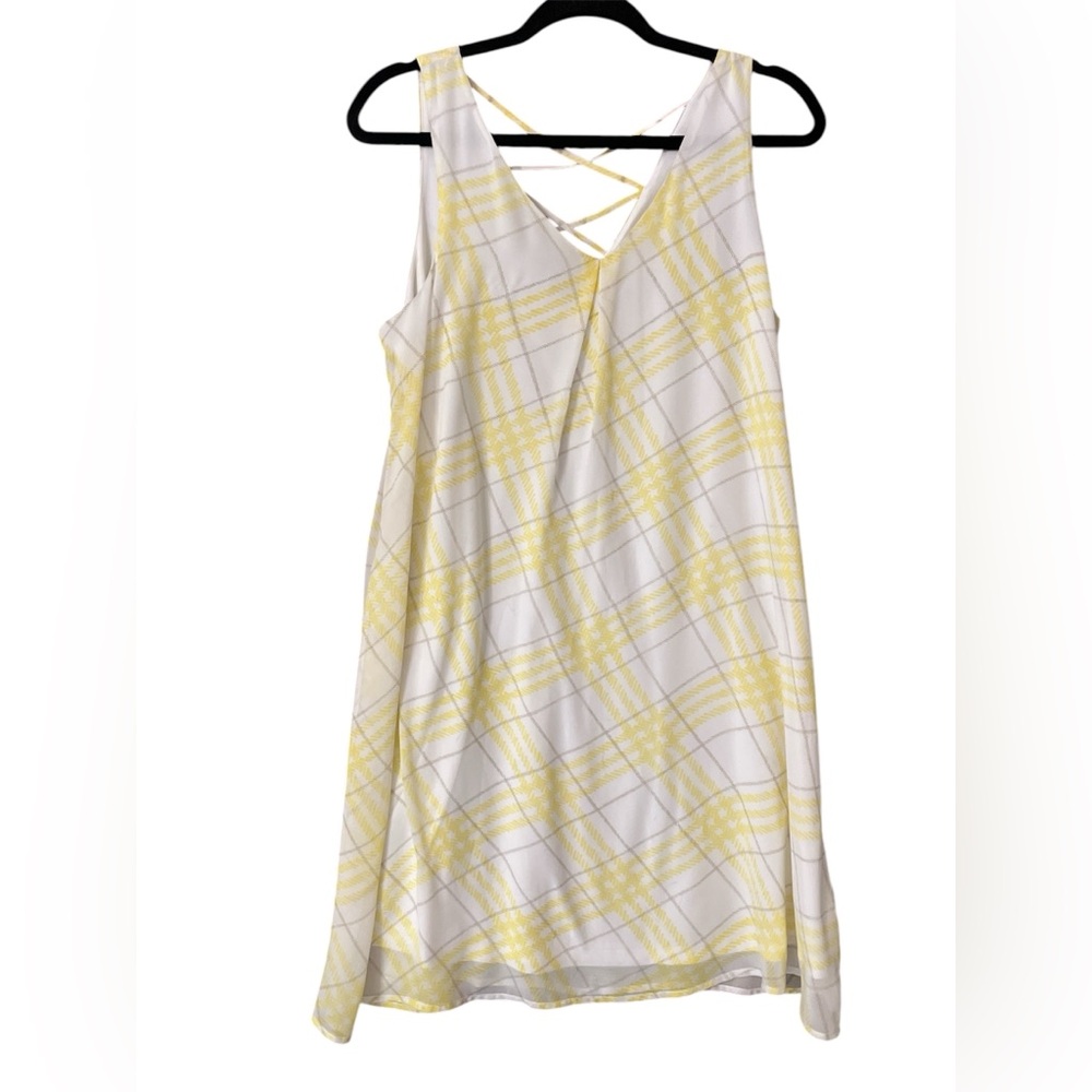 Charming Charlie yellow plaid a line dress